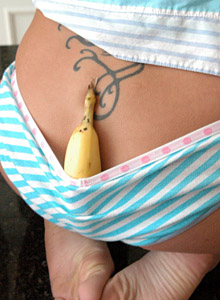 Karen & Kate with a banana from Karen Loves Kate